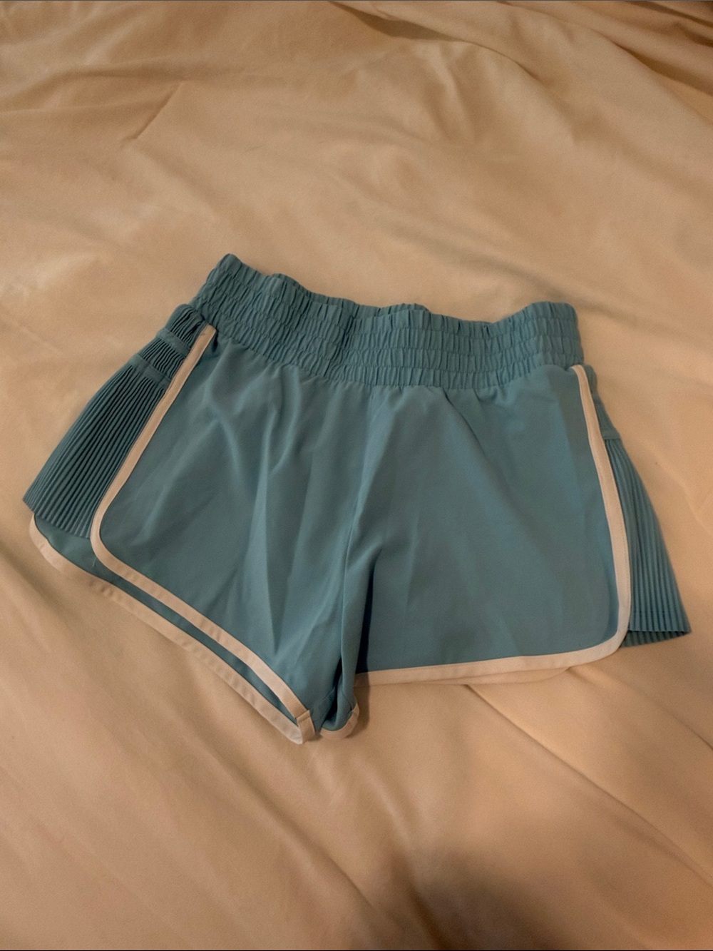 all in motion Sky Blue Athletic Shorts with White Trim